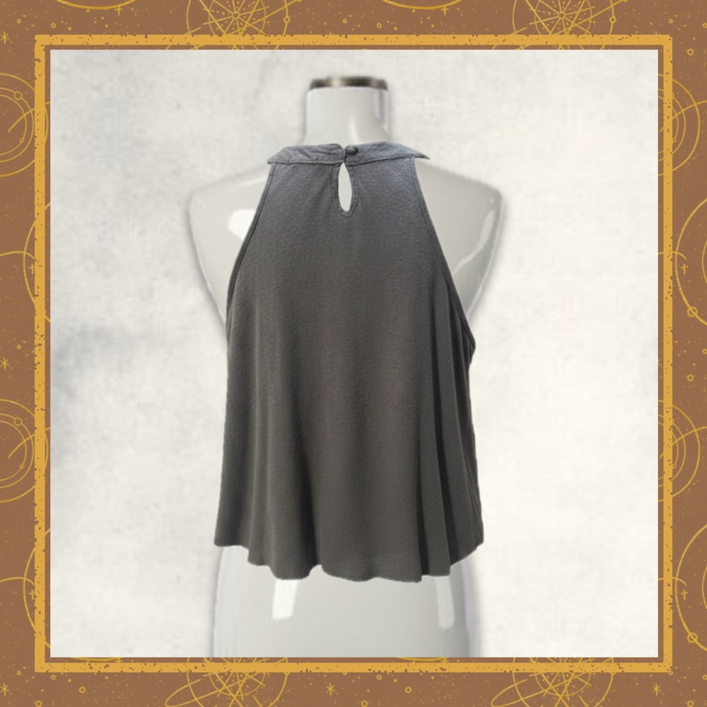 Rue21 Dreamer Graphic Crop Tank Top Medium Y2K Boho Flowy Gray Festival - Picture 6 of 8